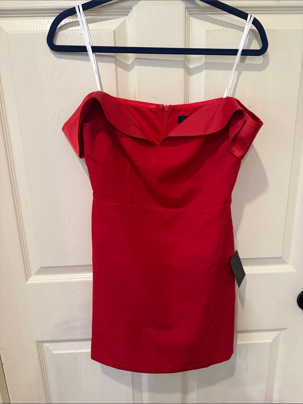 Lulus NWT Truly Enticing red off the shoulder mini dress, medium - Picture 3 of 8